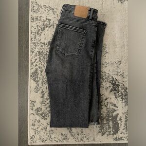 ZARA slim flare slit grey washed pants! BLOGGER FAV!